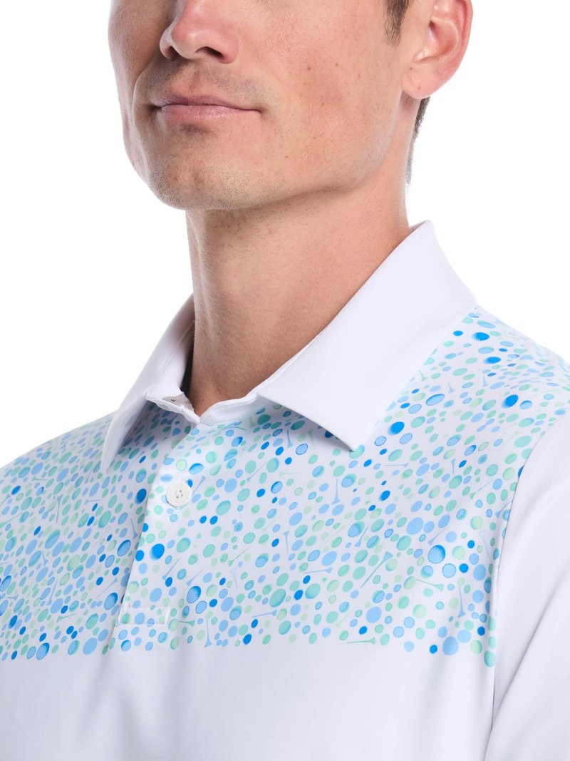 Callaway Driving Range Engineered Print men's polo, bright white