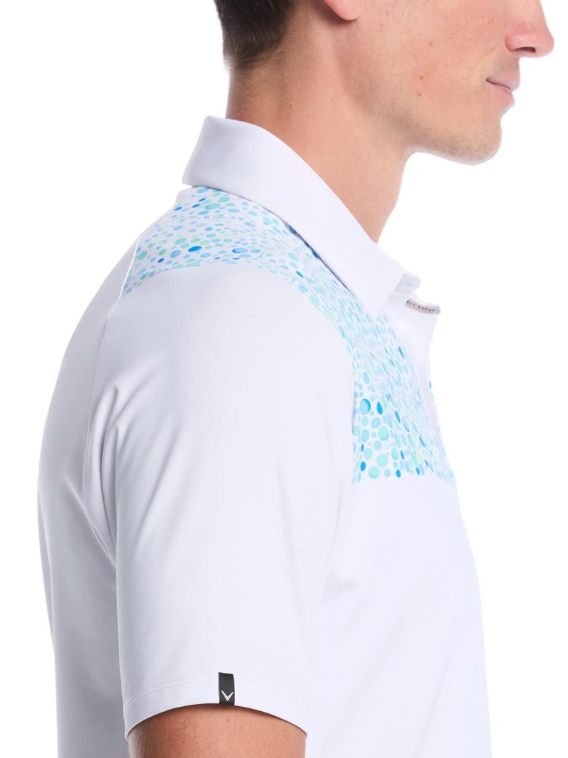 Callaway Driving Range Engineered Print men's polo, bright white