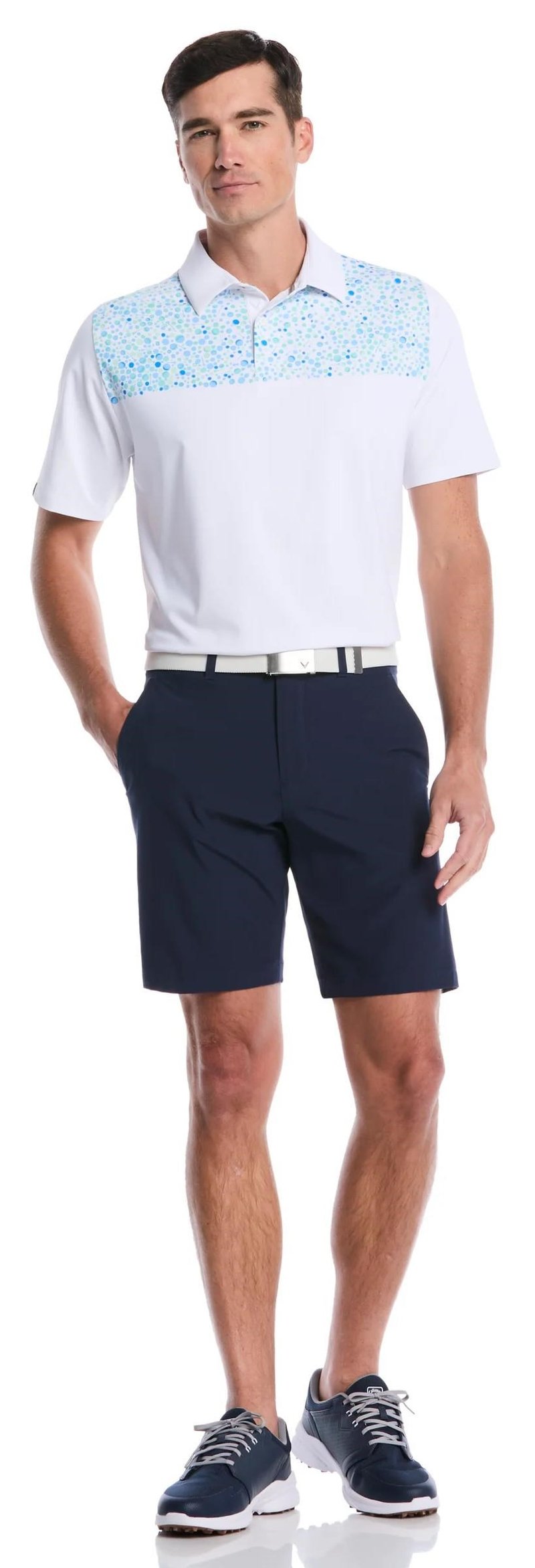 Callaway Driving Range Engineered Print men's polo, bright white