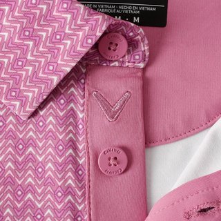 Callaway Timeless Chev men's polo, rose boquet