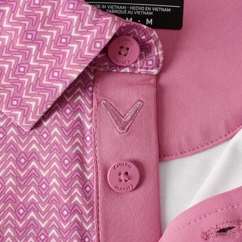 Callaway Timeless Chev men's polo, rose boquet
