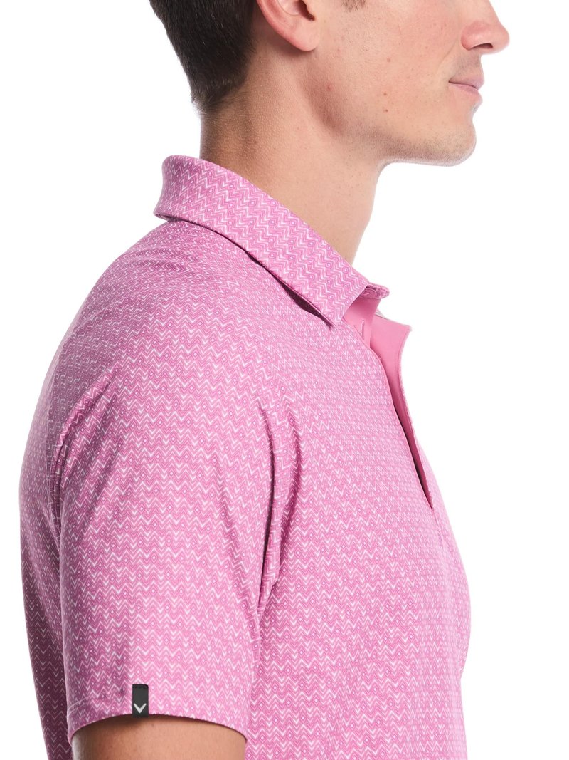 Callaway Timeless Chev men's polo, rose boquet