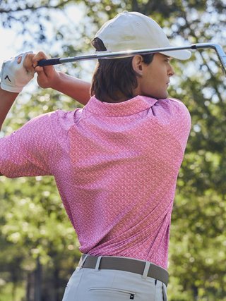 Callaway Timeless Chev men's polo, rose boquet