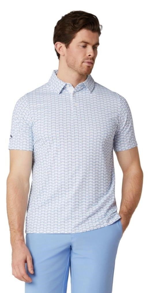 Callaway Albatross Geo Print men's polo, bright white