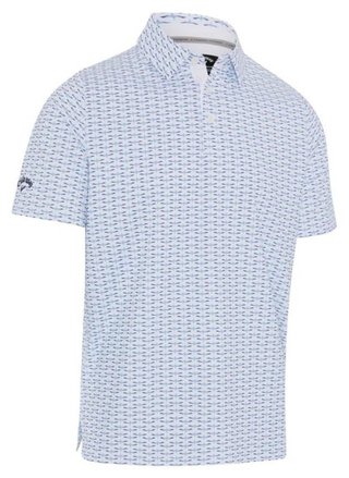 Callaway Albatross Geo Print men's polo, bright white
