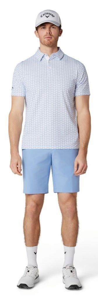 Callaway Albatross Geo Print men's polo, bright white