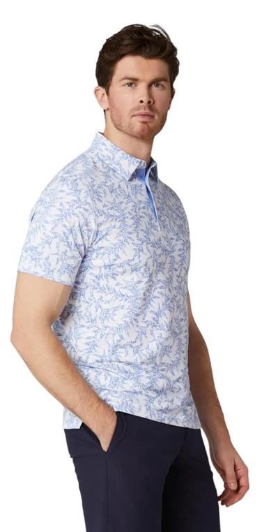Callaway Chev Botanical men's polo, vista blue