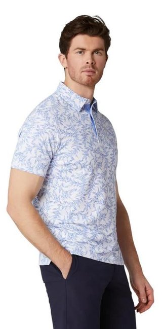 Callaway Chev Botanical men's polo, vista blue