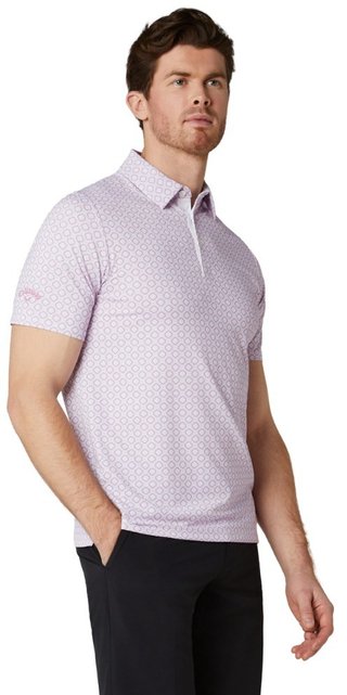 Callaway Club Print men's polo, bright white