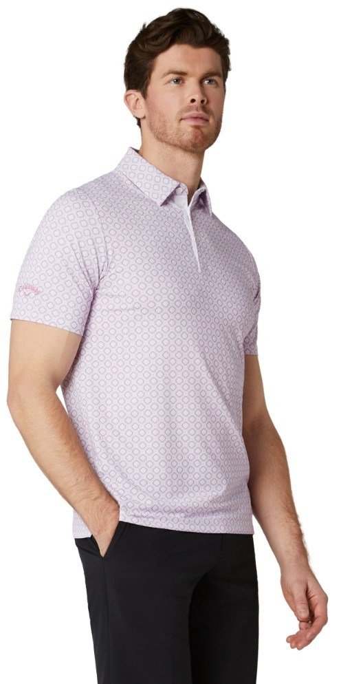 Callaway Club Print men's polo, bright white