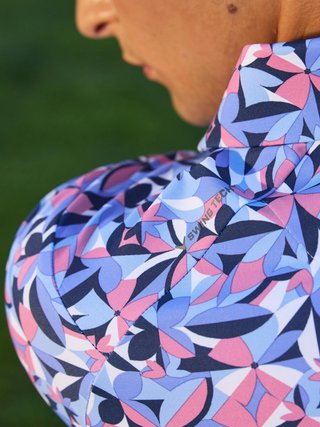 Callaway Dogwood Floral Geo men's polo, vista blue