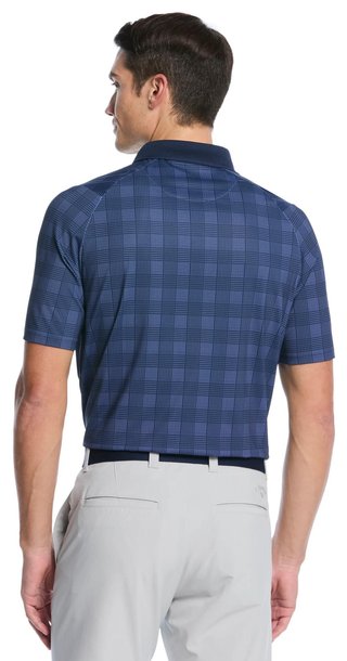Callaway ChevPlaid Print men's polo, navy