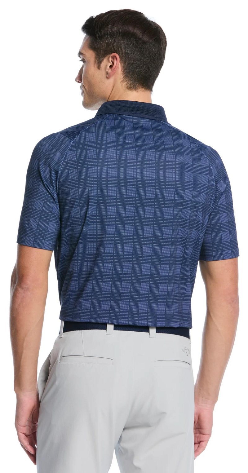 Callaway ChevPlaid Print men's polo, navy