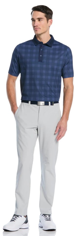 Callaway ChevPlaid Print men's polo, navy