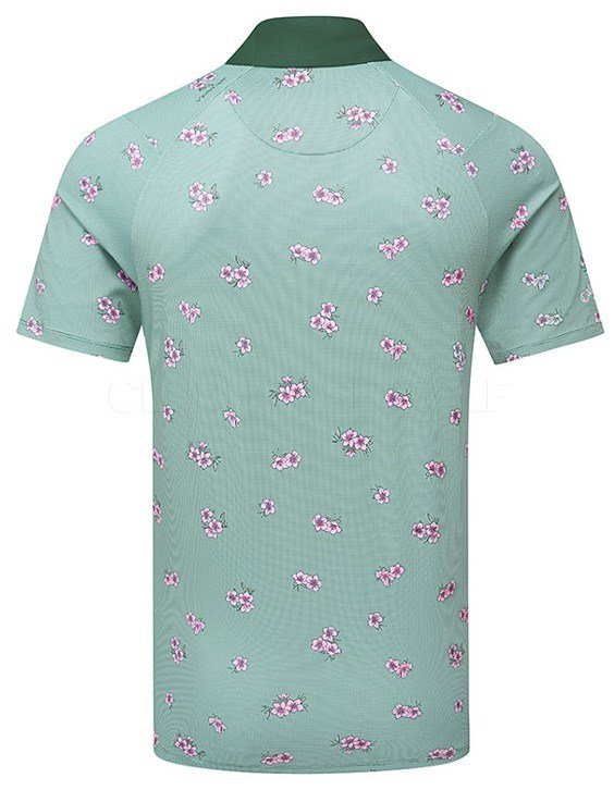 Callaway Azalea Gingham men's polo, galapagos green