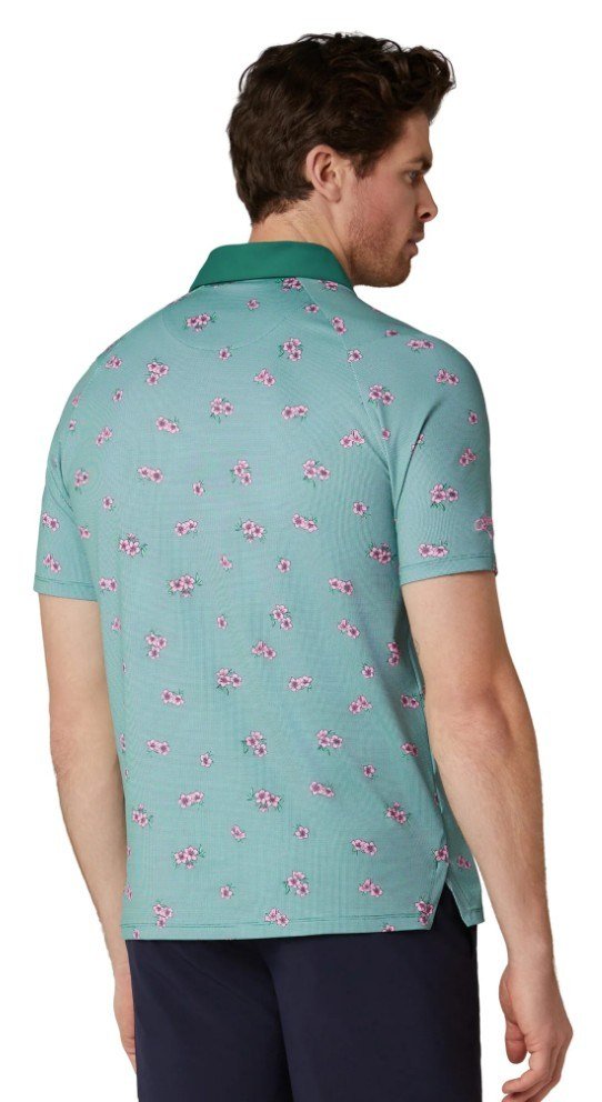 Callaway Azalea Gingham men's polo, galapagos green