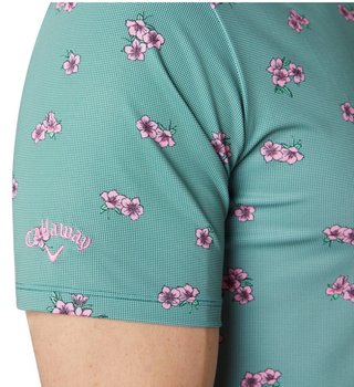 Callaway Azalea Gingham men's polo, galapagos green