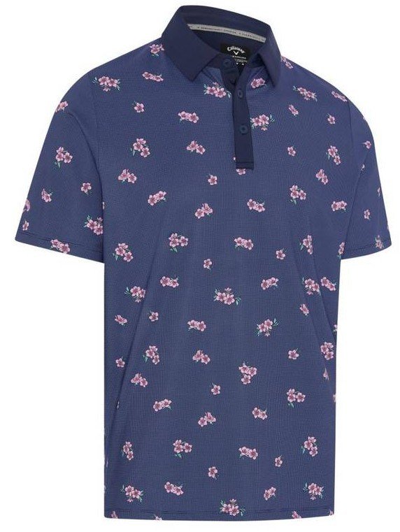 Callaway Azalea Gingham men's polo, peacoat