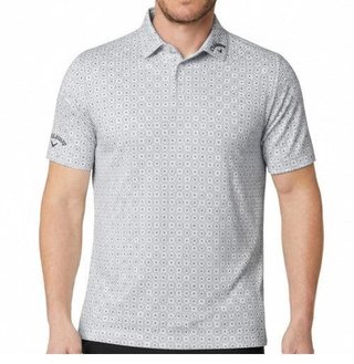 Callaway Foulard Printed men's polo, bright white