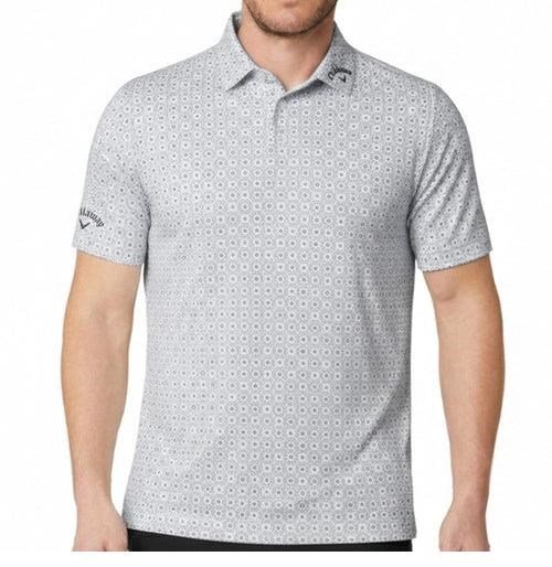 Callaway Foulard Printed men's polo, bright white