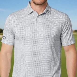 Callaway Foulard Printed men's polo, bright white