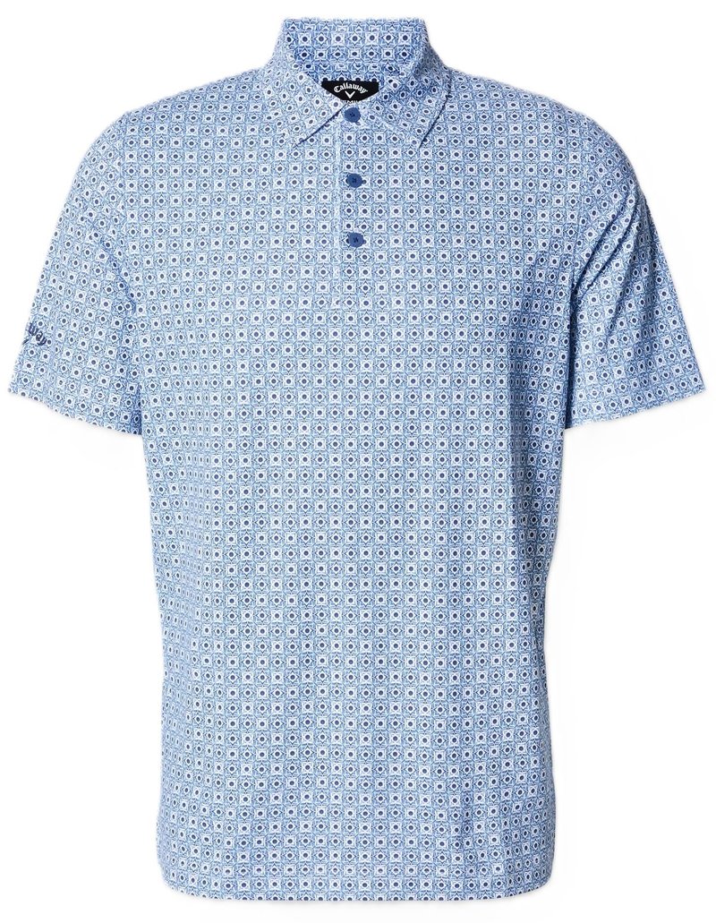 Callaway Foulard Printed men's polo, peacoat