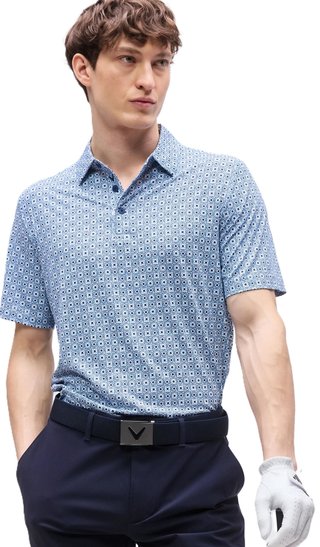 Callaway Foulard Printed men's polo, peacoat