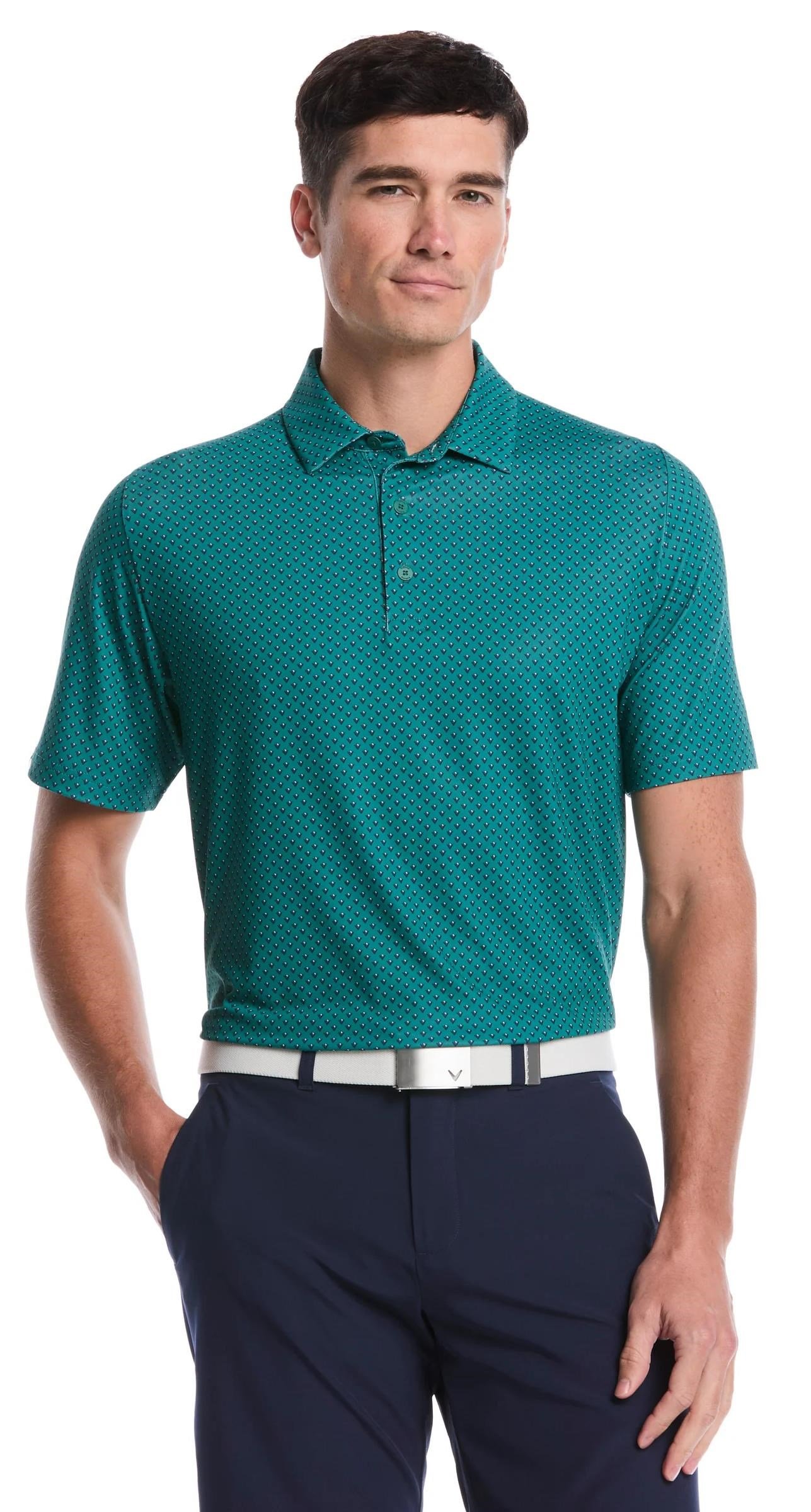 Callaway Trademark Printed men's polo, galapagos green