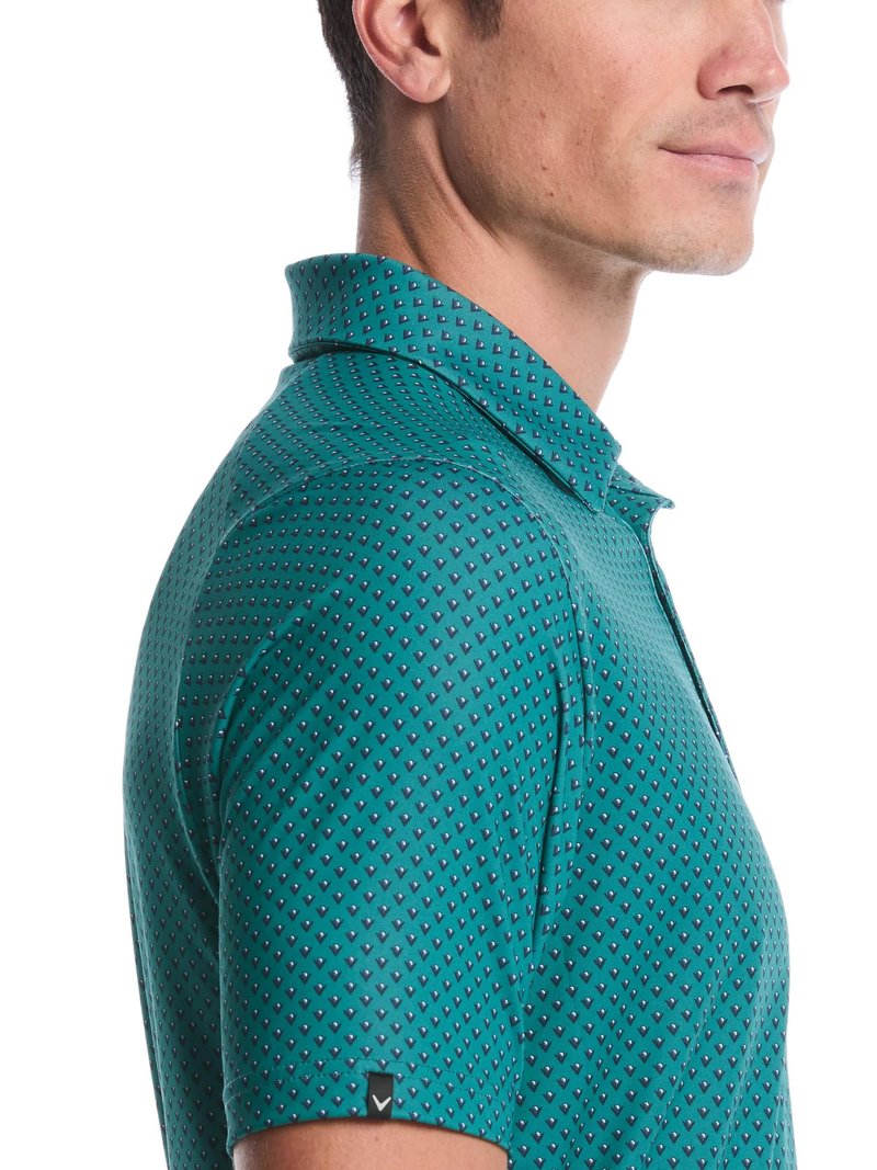 Callaway Trademark Printed men's polo, galapagos green