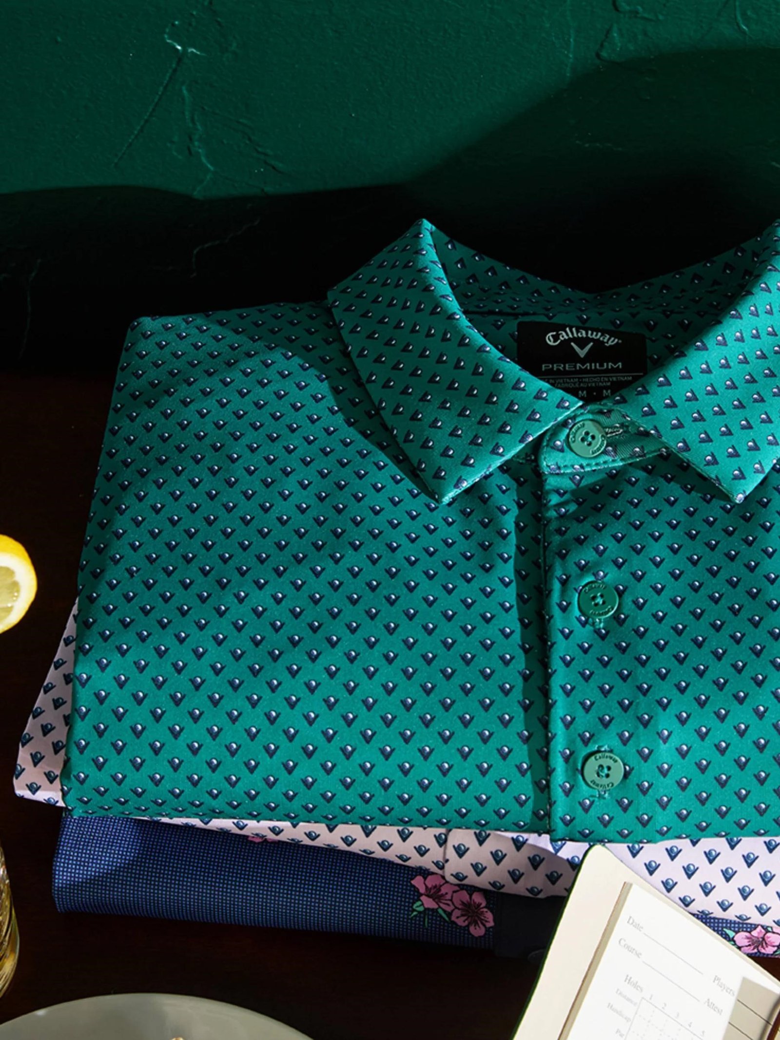 Callaway Trademark Printed men's polo, galapagos green