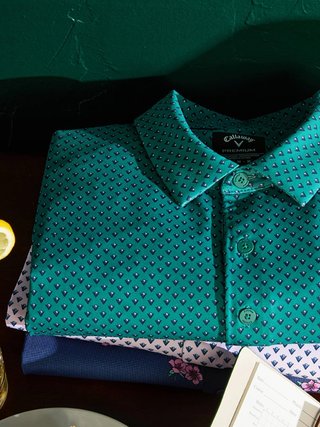 Callaway Trademark Printed men's polo, galapagos green