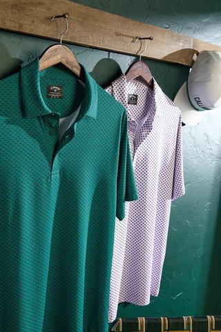Callaway Trademark Printed men's polo, galapagos green