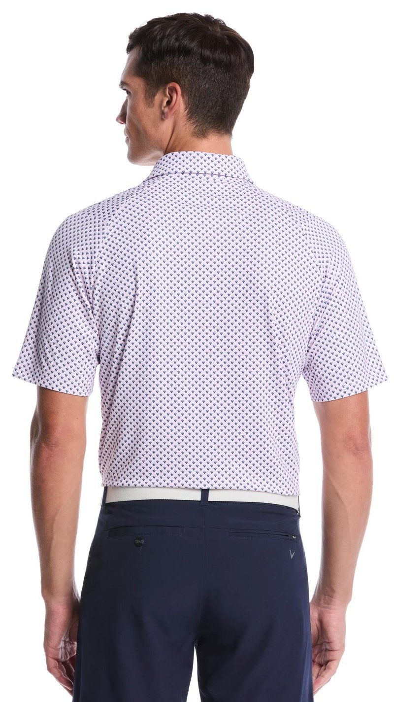 Callaway Trademark Printed men's polo, pink tulle