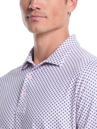 Callaway Trademark Printed men's polo, pink tulle