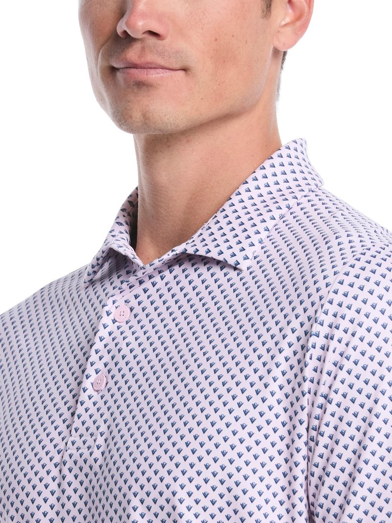Callaway Trademark Printed men's polo, pink tulle