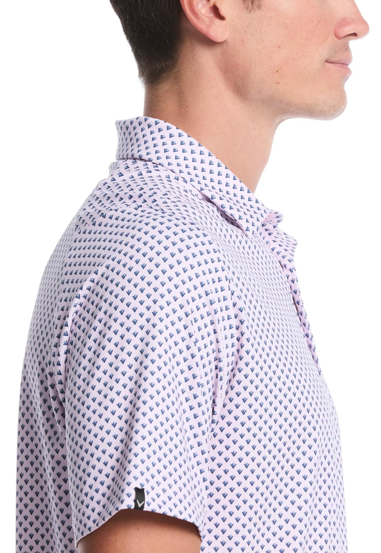 Callaway Trademark Printed men's polo, pink tulle