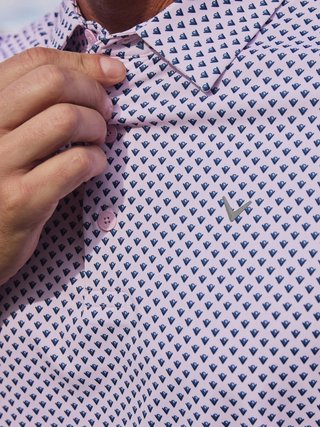 Callaway Trademark Printed men's polo, pink tulle
