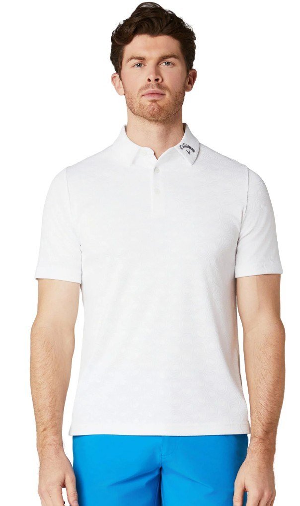 Callaway Odyssey Ventilated Jacquard men's polo, bright white