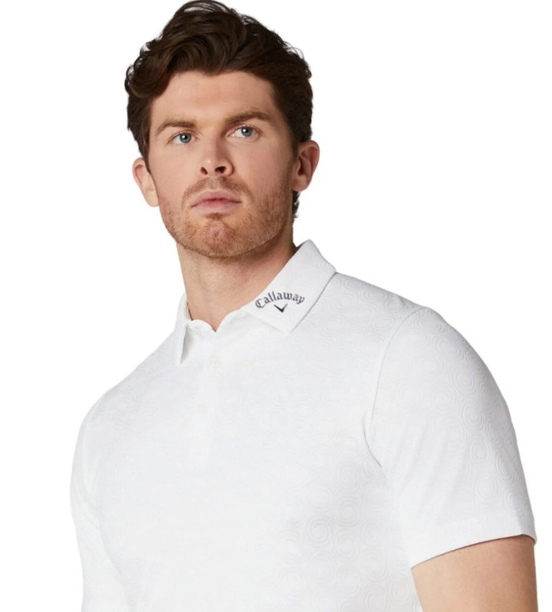 Callaway Odyssey Ventilated Jacquard men's polo, bright white
