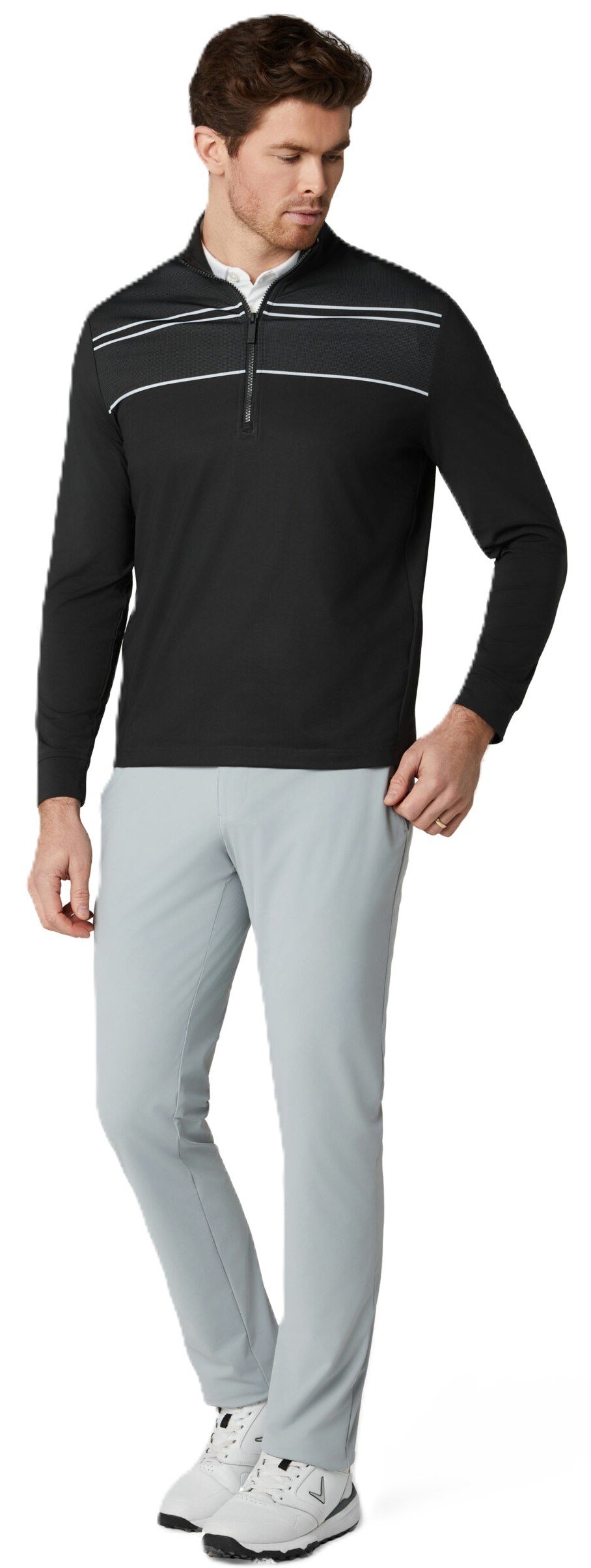 Callaway Blocked Printed men's polo, caviar