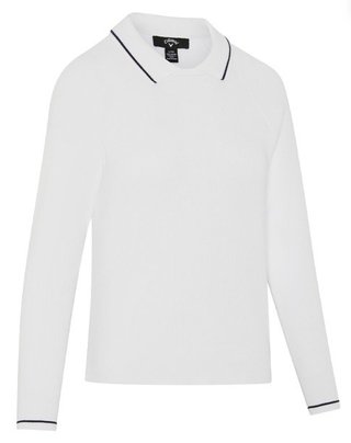 Callaway Collared women's sweater, brilliant white