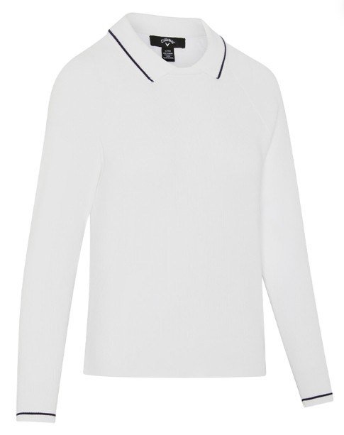 Callaway Collared women's sweater, brilliant white