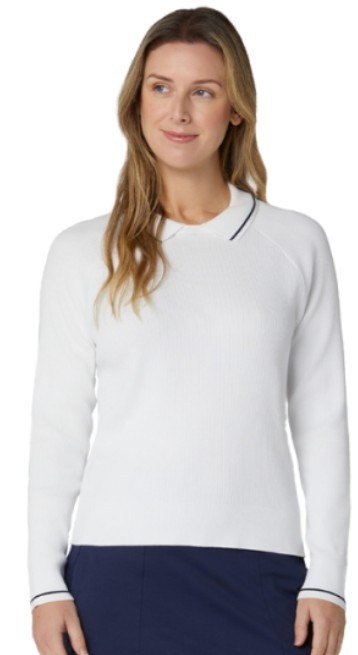 Callaway Collared women's sweater, brilliant white