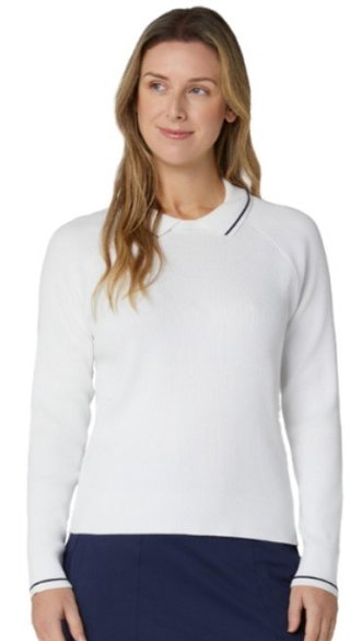 Callaway Collared women's sweater, brilliant white