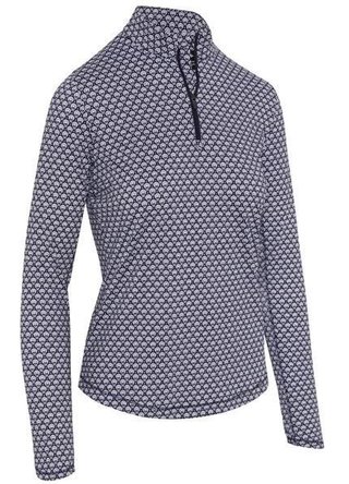 Callaway Scarf Geo Print Long Sleeve women's polo, peacoat