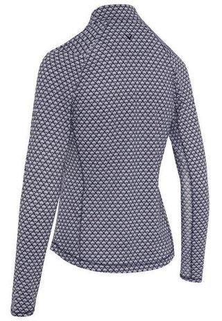 Callaway Scarf Geo Print Long Sleeve women's polo, peacoat