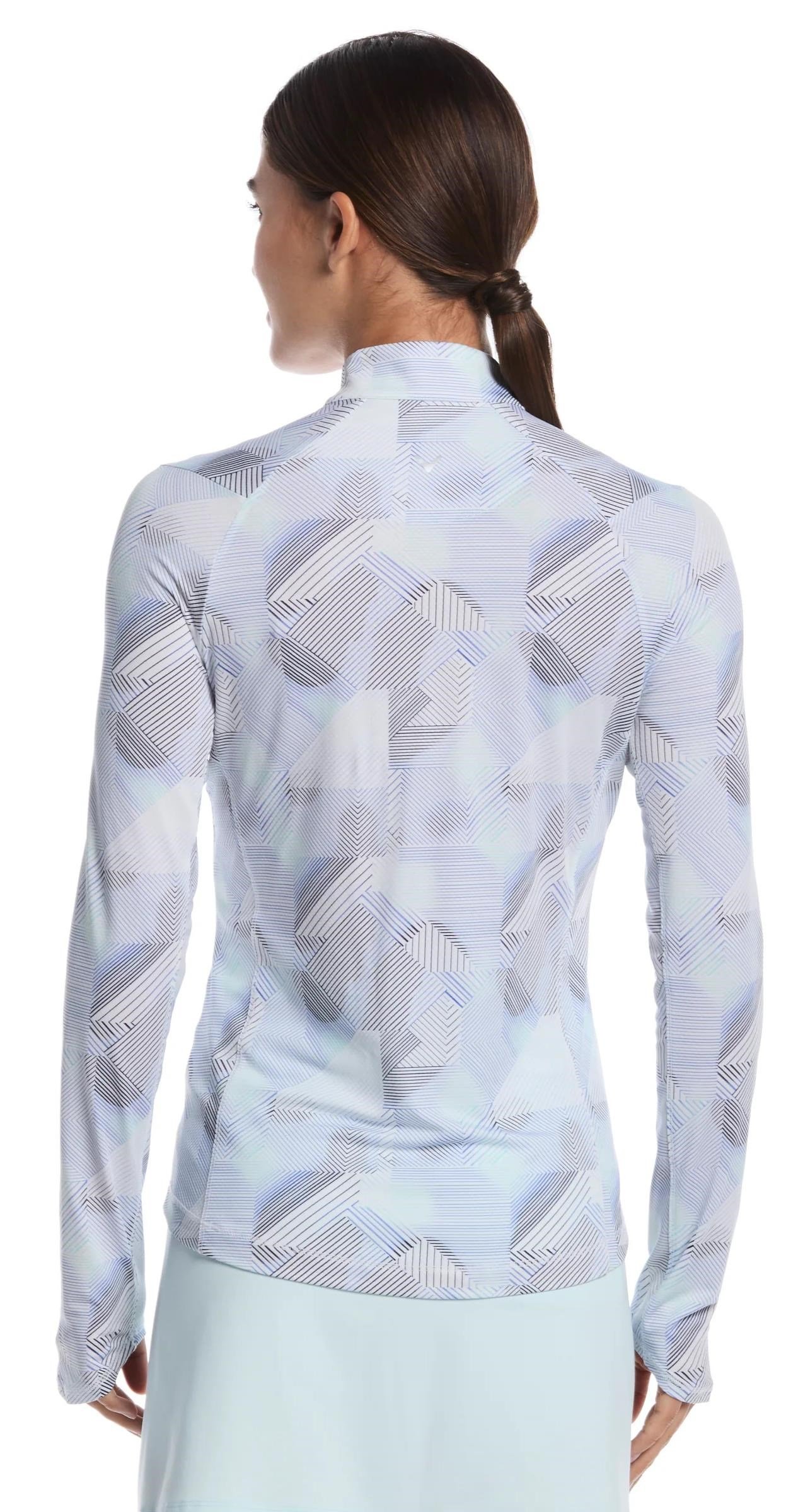 Callaway Active Geo Printed long sleeve women's polo, brilliant white