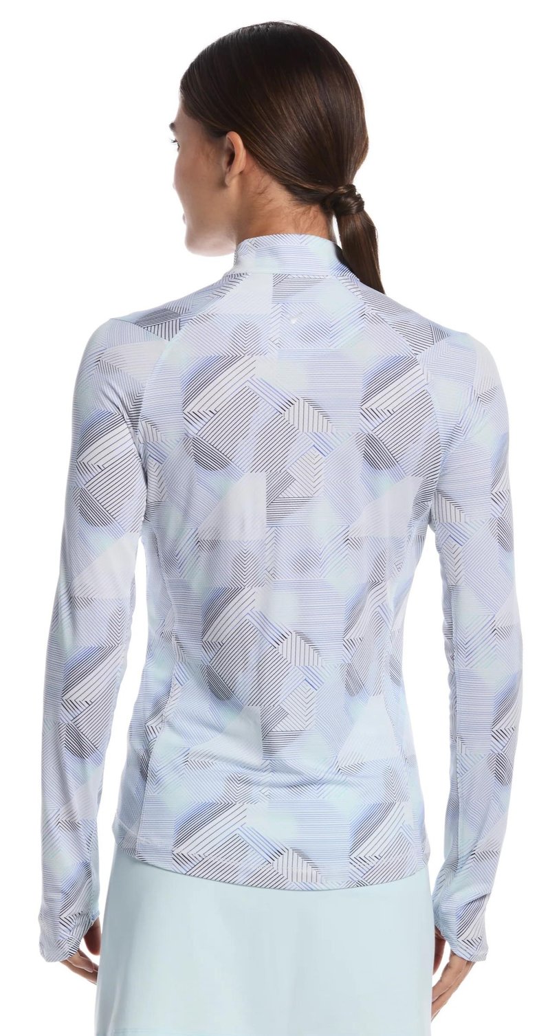 Callaway Active Geo Printed long sleeve women's polo, brilliant white