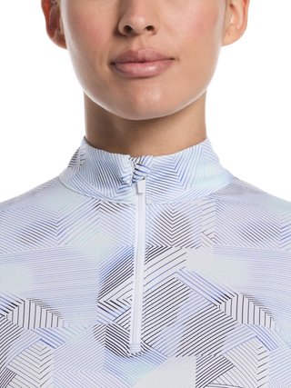 Callaway Active Geo Printed long sleeve women's polo, brilliant white