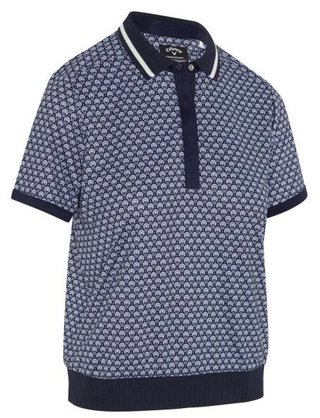Callaway Scarf Geo Printed women's polo, peacoat